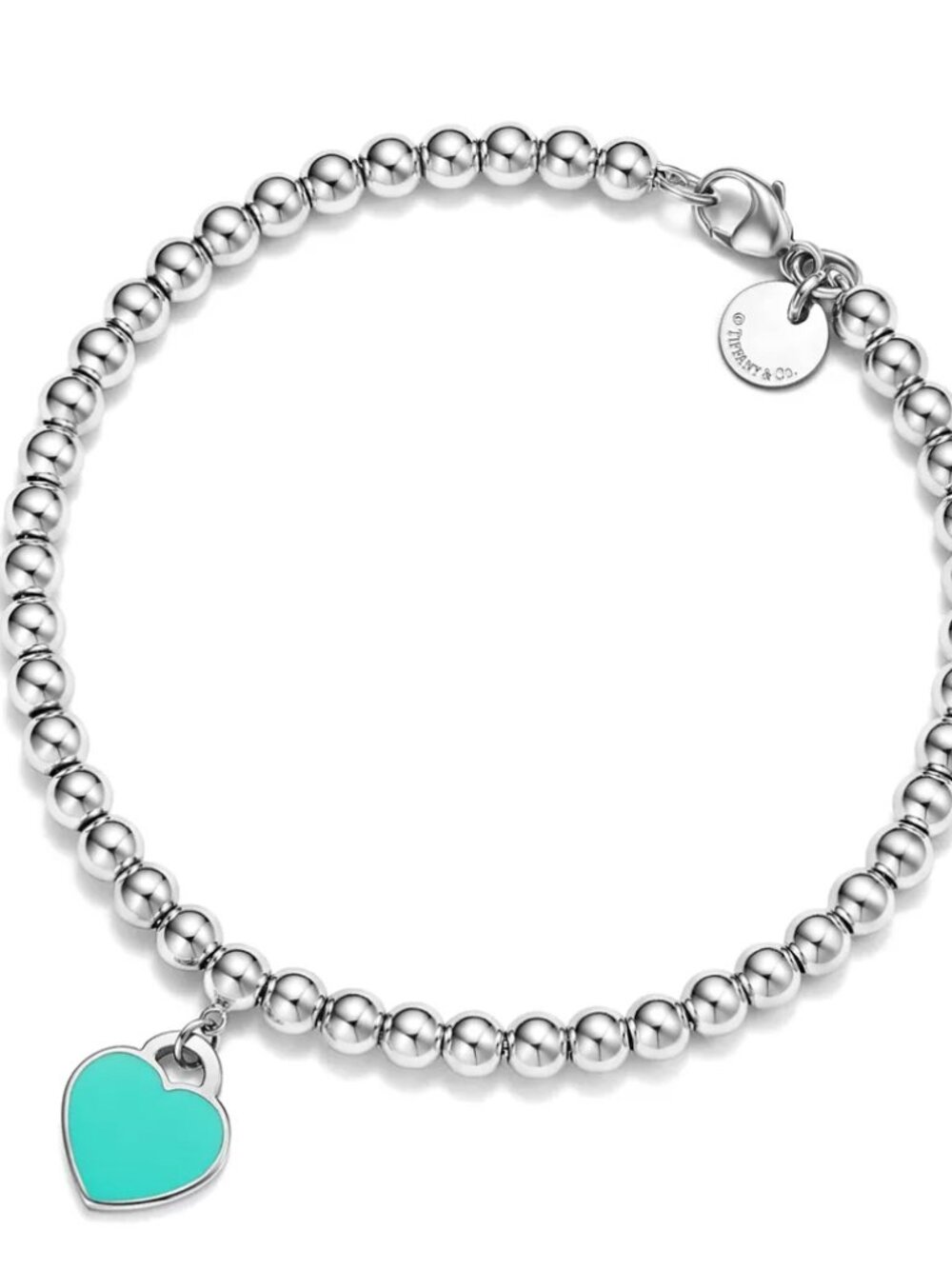 Tiffany and Co. Return to Tiffany Bead Bracelet in Tiffany Blue with Diamond